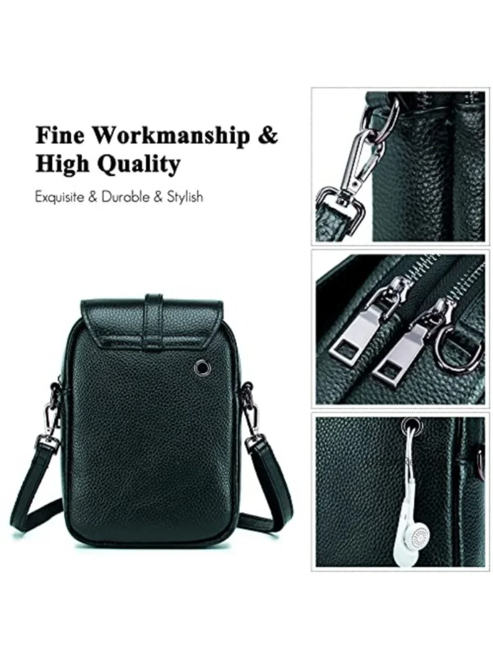 FANDARE Genuine Leather Crossbody Phone Bag Messenger Shoulder Pouch